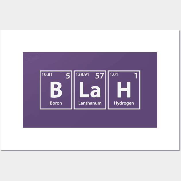 Blah (B-La-H) Periodic Elements Spelling Wall Art by cerebrands